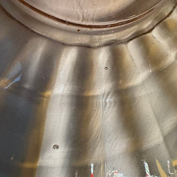 Vintage Pink Depression Glass Handled Tray 11" Scalloped Ribbed Platter - Picture 5 of 13